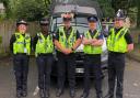 PC Jonny Marsden with colleagues at the Rushcart festival in Saddleworth