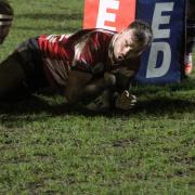 Ted Chapelhow scores one of Yeds two tries against Swinton Picture: Dave Murgatroyd