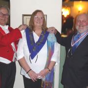 MC Roger Fielding with Susan and retiring mayor Stuart Cook