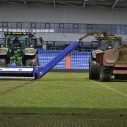 The pitch at Boundary Park is being resurfaced