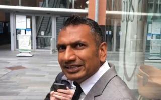 Raja Miah outside Manchester Magistrates' Court in August 2022