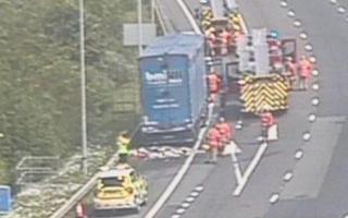 The lorry on the M60