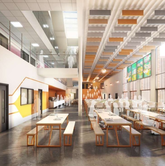 Designs for the new high school in Oldham which will be called the Brian Clarke Church of England Academy. Photo: FaulknerBrowns Architects/Cranmer Education Trust. Free to use for all newswire partners. Caption: Charlotte Green