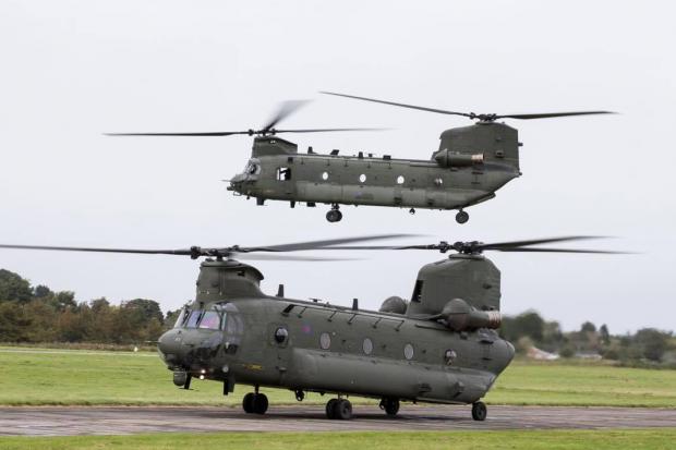 RAF Chinook helicopters (Photo: Facebook/ @RAFBenson)