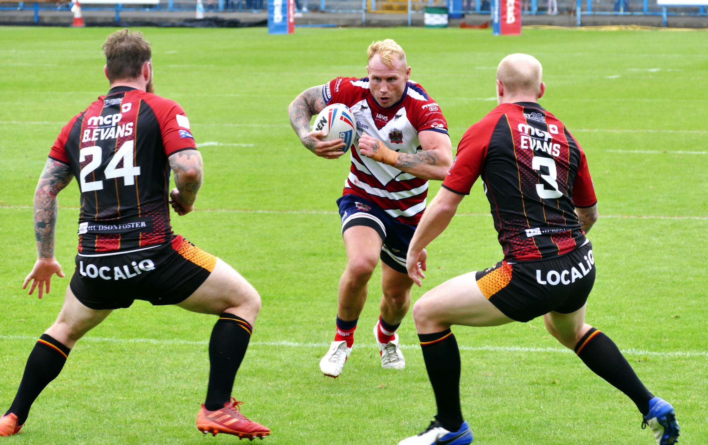 Danny Langtree on the charge against Bradford Bulls
