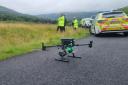 A fire drone was used to search the area