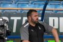 David Unsworth in the away dugout at Chesterfield