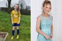 The schoolgirl will be hanging up her football boots to compete in the glamorous finale