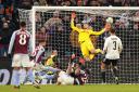Aston Villa’s Alex Moreno scores their second goal on Thursday (Joe Giddens/PA)