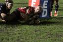 Ted Chapelhow scores one of Yeds two tries against Swinton Picture: Dave Murgatroyd