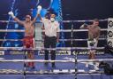 BIG WIN: Aqib Fiaz celebrates victory against Kane Baker in October