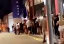 A still from the video taken outside Liquid and Envy (Image: Spotted Oldham).