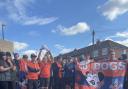 Oldham Athletic fans staged a protest outside Boundary Park in September 2021