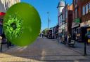 FIGURES: Oldham town centre and coronavirus substance, inset