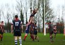 LEAP IN TO ACTION: Jack Taylor in lineout action during Oldham’s win against Wigan