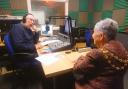 Director of Oldham Community Radio Ian Wolstenholme speaking to former Oldham mayor Cllr Jennifer Harrison