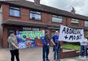 Latics fans staged a protest against the Lemsagam regime outside of Boundary Park ahead of the final game of the season