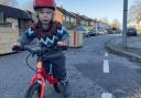 Ewan's son Ethan riding his bike in the active neighbourhood