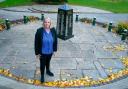Council leader Amanda Chadderton at Royton war memorial