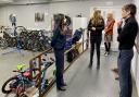 Angela Rayner visited the bike workshop at the charity