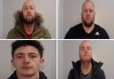 Mark Evans (top left), Keith Kemp (top right), Caine Tansell (bottom left) and John James Reilly (bottom right) have been jailed for more than 35 years