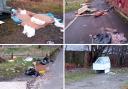 Photographs show the street has become a fly-tipping hotspot in recent months