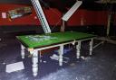 Abandoned snooker table