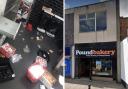 The Poundbakery in Shaw and a photo taken after the alleged break in