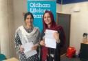 Madiha Ali (Left) and Maliha Latif (right) collected their maths results