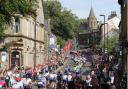The Tour of Britain taking place in Uppermill in 2019