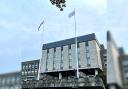 The peace flag is flying above the Civic Centre