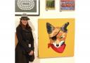 Anne Bardsley with her foxy artwork!