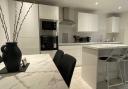 The beautifully crafted marble-effect kitchen