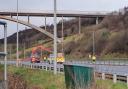 A man died in a two-car crash on the M62 near Scammonden Bridge this morning