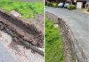 The grass verge has been damaged for the second time recent months