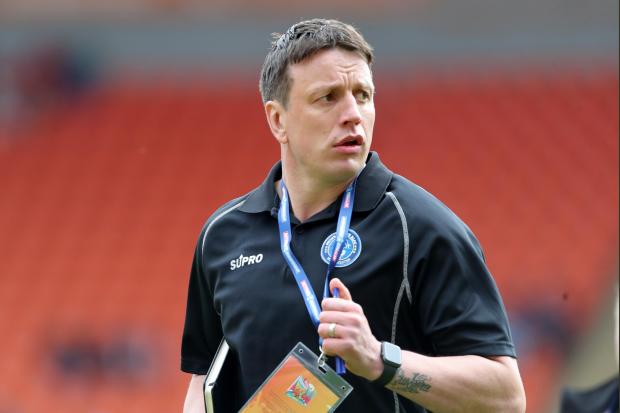 Swinton head coach Stuart Littler during the Betfred Championship Summer Bash match at Bloomfield Road, Blackpool..
