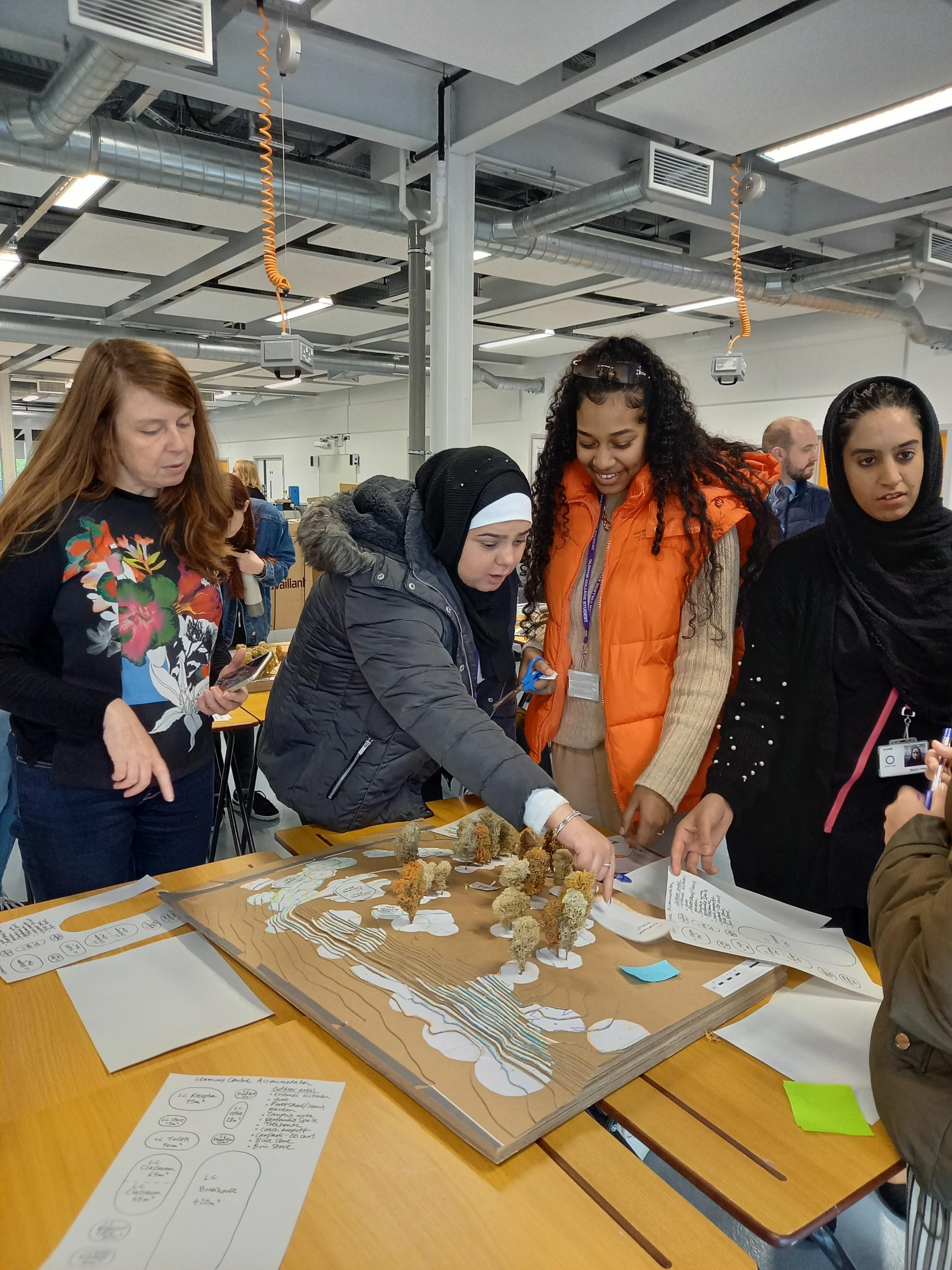 TOUR: Alison Thornton-Sykes, architect at JDDK Architects, with Oldham College students