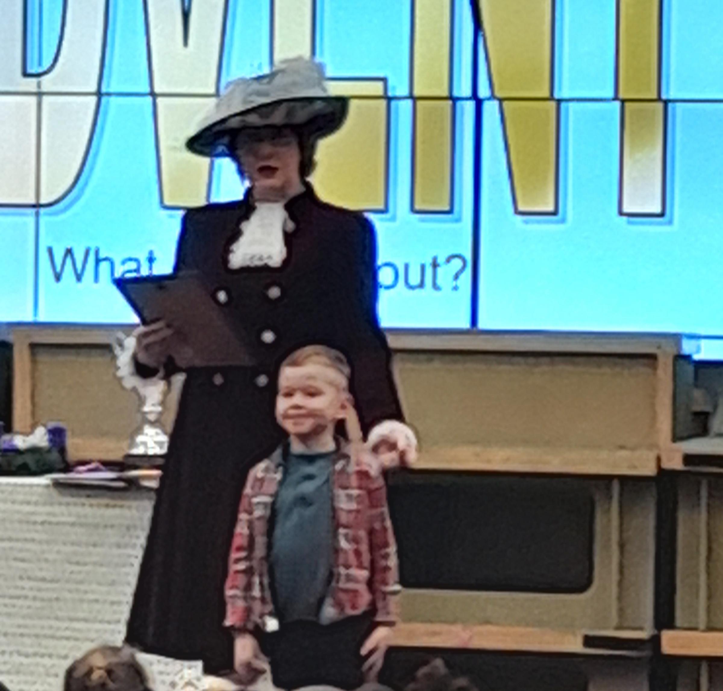 Thomas with the High Sheriff of Greater Manchester Diane Hawkins.