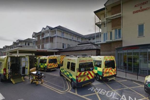 Ambulances outside the Royal Oldham Hospital
