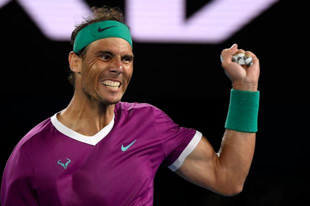 Rafael Nadal celebrates his semi-final victory