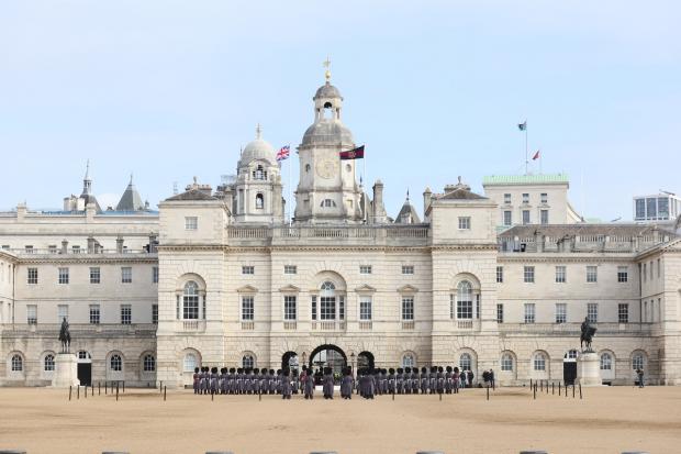 The Oldham Times: An armed forces band plays in Horse Guards Parade in central London, to mark the official start of the Platinum Jubilee. Picture: PA