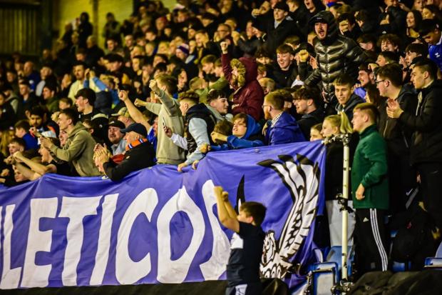 Latics fans in fine voice at Boundary Park. Picture by: Phill Smith