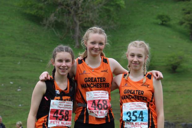 TRIO: Horwich Harriers youngsters were in GM colours at the weekend. Picture by Janette Bradley