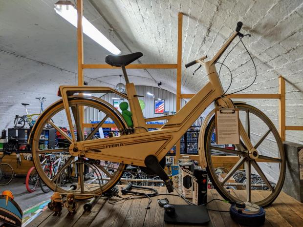 The Oldham Times: The bike is now displayed in the Manchester Popup Bikes shop