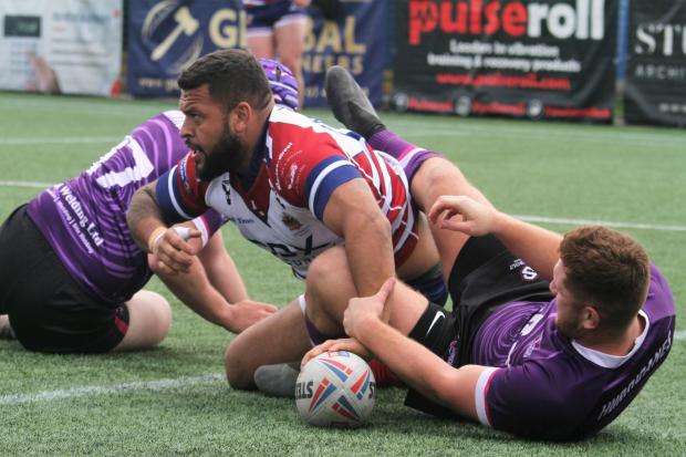 AT THE DOUBLE: Jordan Andrade scored two of Roughyeds 12 tries Picture: Dave Murgatroyd