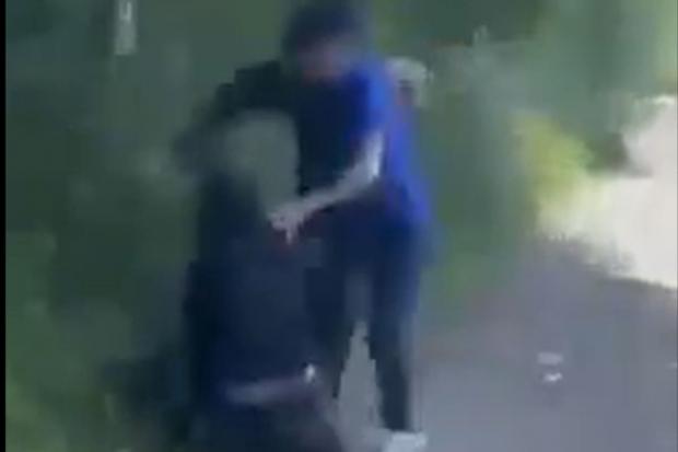 The Oldham Times: The video footage sent to The Oldham Times shows a gang of males attacking the victim from the floor.