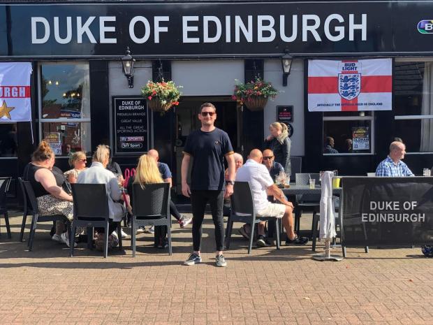 The Oldham Times: Luke outside the Duke of Edinburgh in Royton