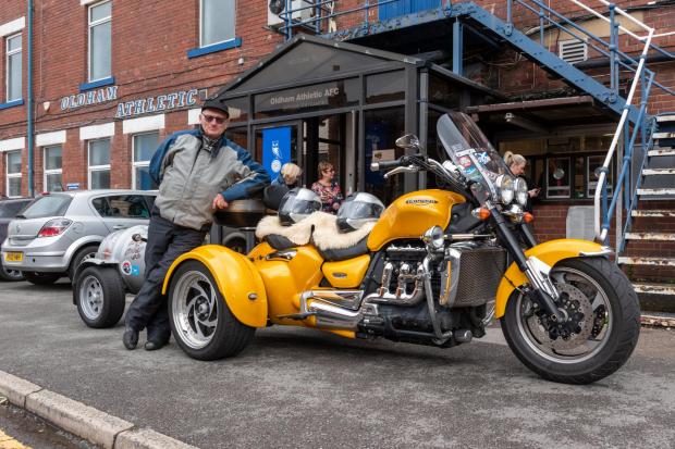 The Oldham Times: Frank poses next to his motorcycle