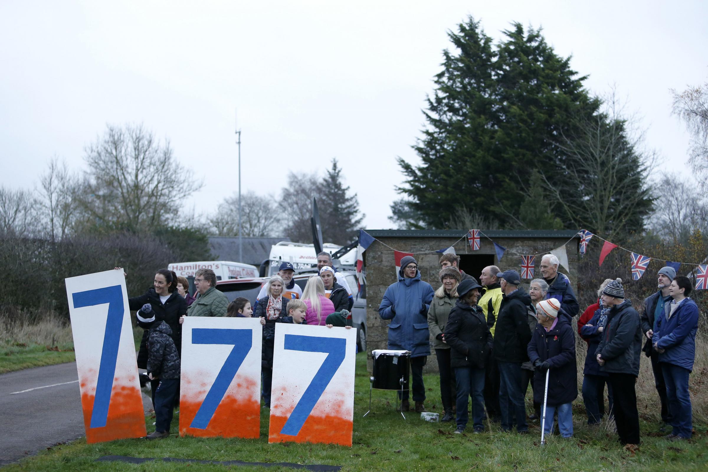 Members of the public show support at Kirkwhelpington, Northumberland, ahead of Kevin Sinfield s arrival on day three of the Ultra 7 in 7 Challenge from Otterburn to Chester-Le-Street (Picture: Will Matthews/PA Wire) 