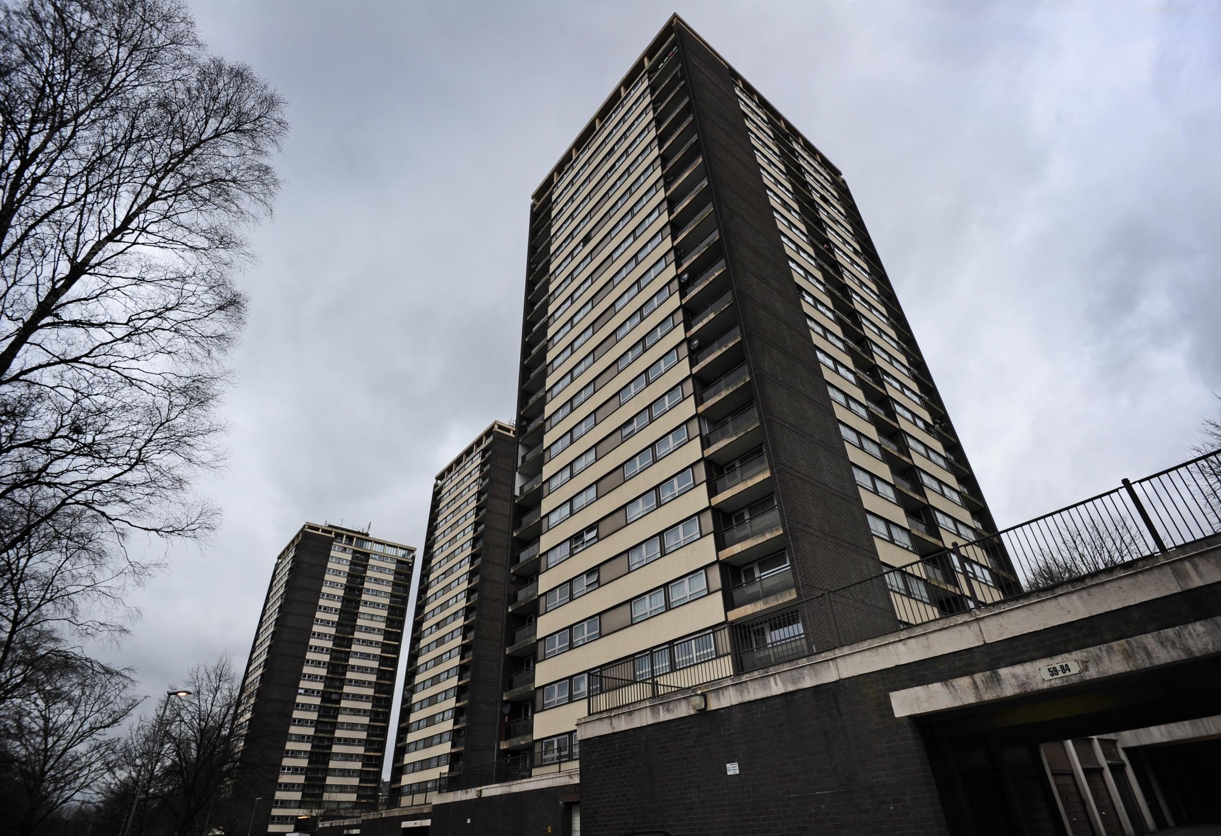 The Seven Sisters tower blocks on College Bank on Rochdale